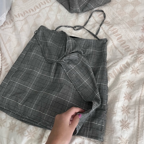 Honey Punch Gray gingham skirt set - Picture 5 of 10